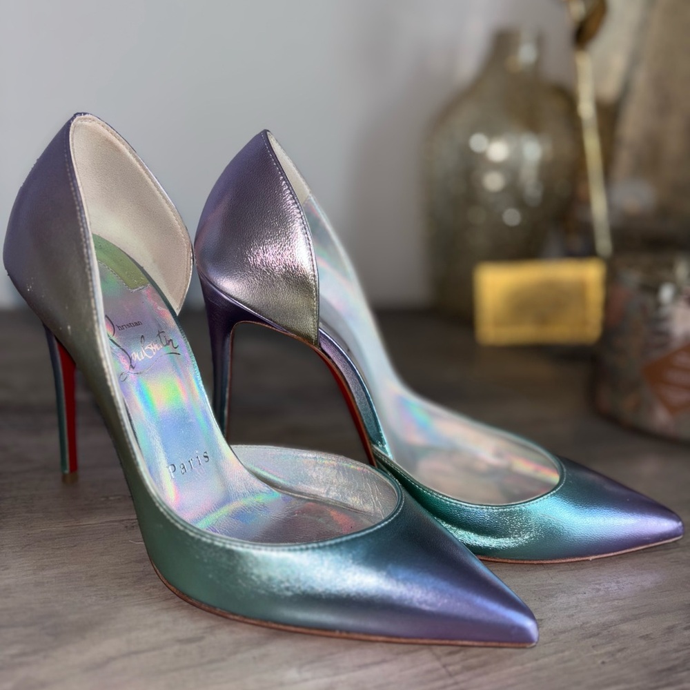 Christian Louboutins, beautiful unique iridescent color, great condition